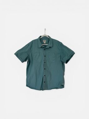 L.L. Bean Teal Short-Sleeve Button-Down Shirt